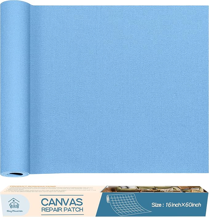 KING MOUNTAIN Canvas Repair Patch 16×60 Inch Self-Adhesive Waterproof Fabric by ForABetterHomeLife