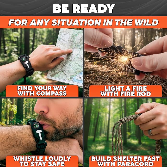 Paracord Bracelets for Men and Women – Adjustable Survival Paracord Bracelet - Image 5