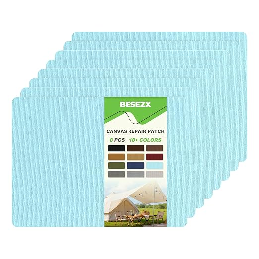 Besezx Canvas Repair Patch, Outdoor Gear Patch, 7.87x5.9 Inches 8PCS, by Besezx