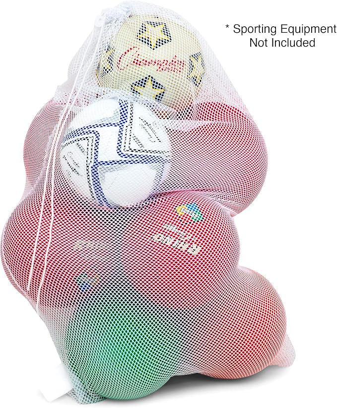Champion Sports Mesh Equipment Bag – Heavy-Duty Nylon Drawstring Bag - Image 9