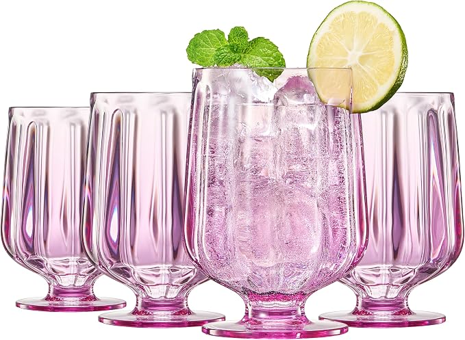 15oz Unbreakable Premium Drinking Glasses Set of 4 by Khen