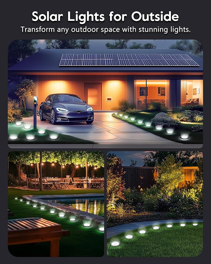 Brightown Solar Lights Outdoor Waterproof, 12 Packs LED In-Ground Solar Yard - Image 8