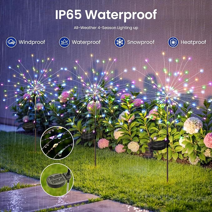 Solar Lights Outdoor, 120LED 8pack Fairy Garden Lights Decor - Image 4