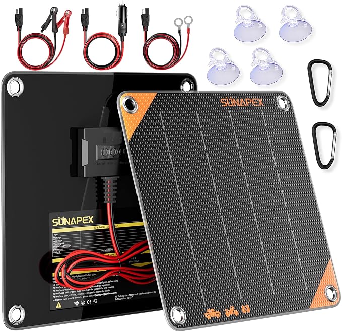 SUNAPEX 12V 5 Watt Solar Trickle Charger Maintainer by SUNAPEX-PASSINGTHEJOY