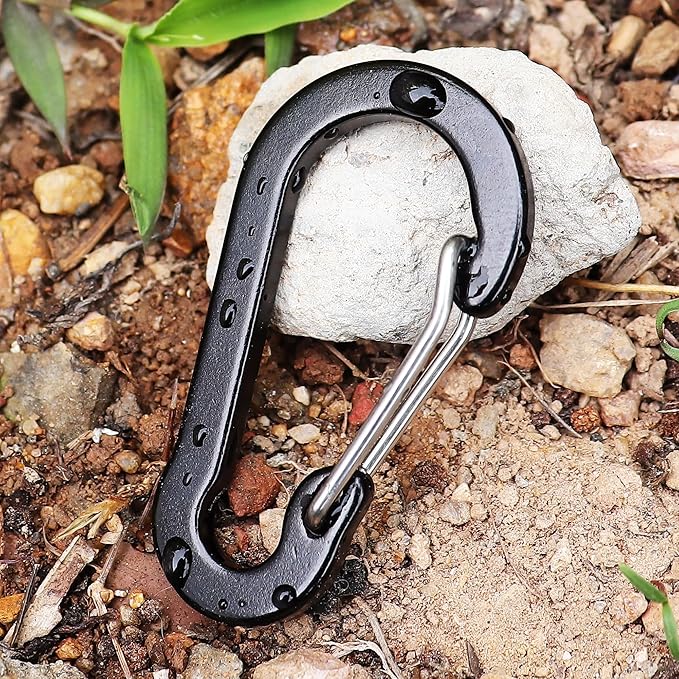 Mini Carabiner Clip Aluminum Lightweight D-Shape Spring - Image 5