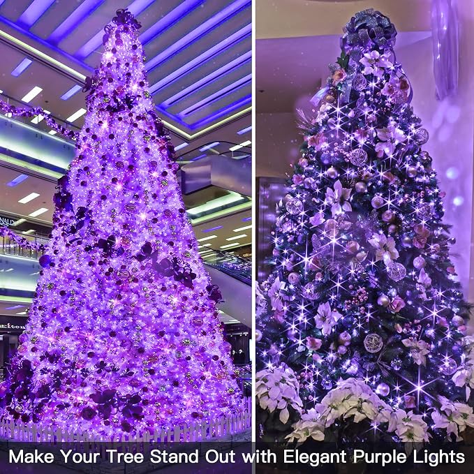 suddus Hallowee Purple Lights Battery Operated, 66ft 200 LED Twinkle Lights - Image 6