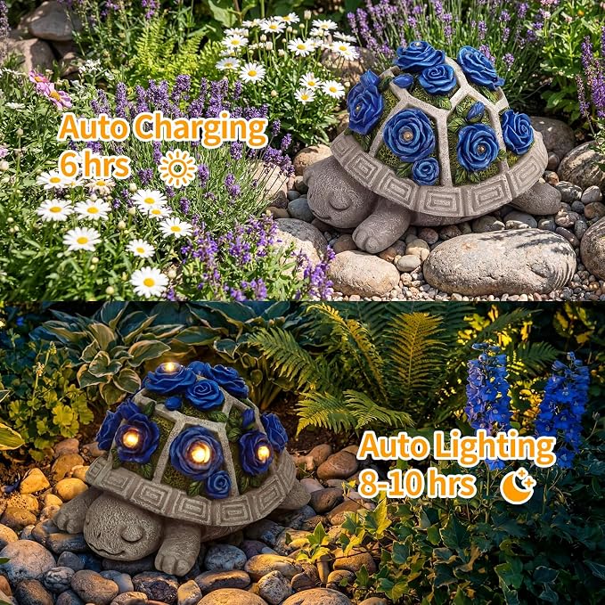 Solar Garden Outdoor Decor Turtle Statue - Image 6