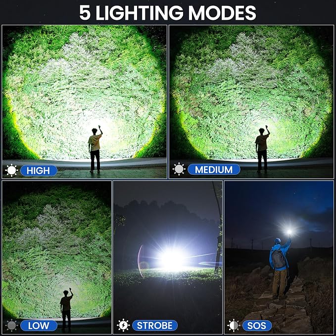 Rechargeable Flashlights High Lumens, 000 Lumen Brightest Led Flashlight - Image 5