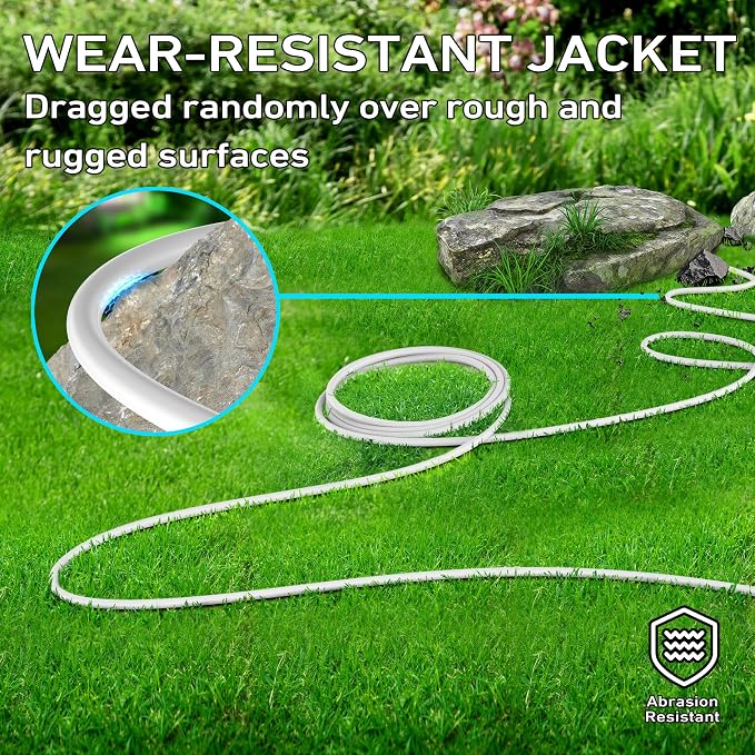 LUCKY TL Indoor Outdoor Extension Cord, 16/3 Gauge White Long Extension Cord - Image 6