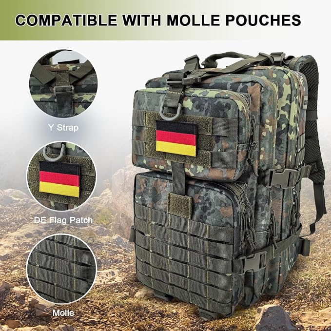 Hannibal Tactical MOLLE Assault Backpack, Tactical Backpack Military Army - Image 4