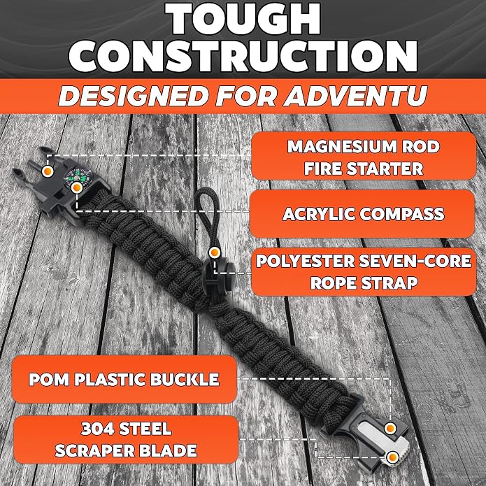 Paracord Bracelets for Men and Women – Adjustable Survival Paracord Bracelet - Image 3