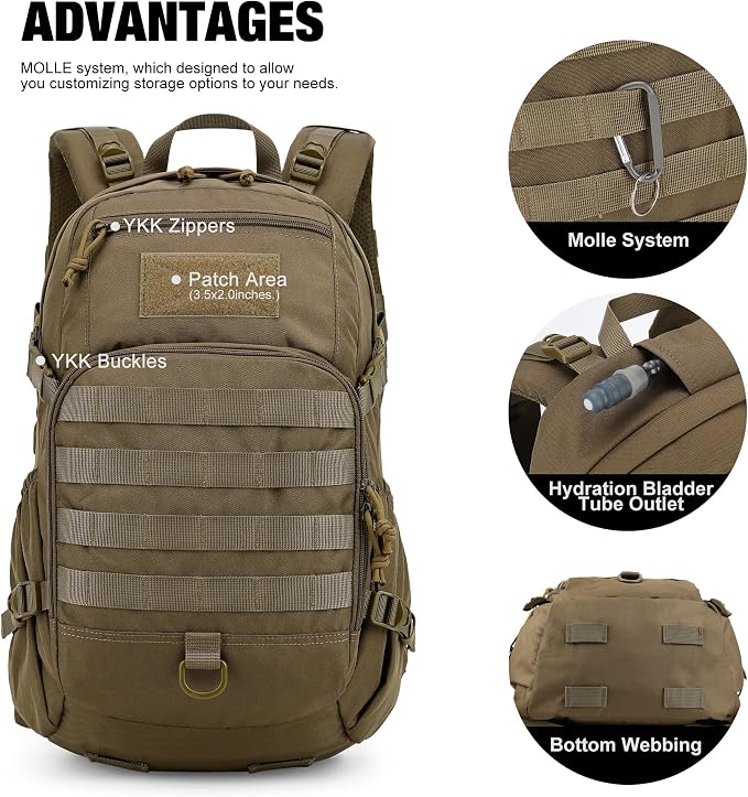 Mardingtop Small Tactical Backpack, Molle Hiking Backpack - Image 4
