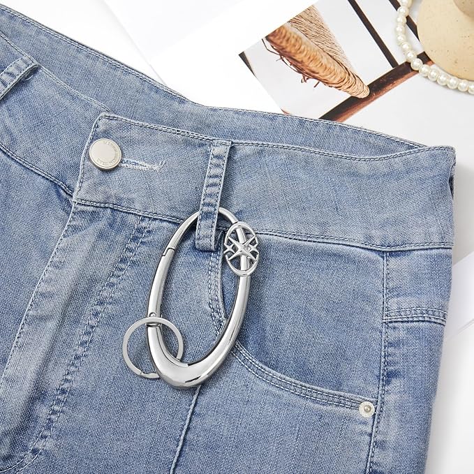 Y2K Cute Star Carabiner Keychain Cool Belt Loop Clip Starlight Heavy Duty - Image 5