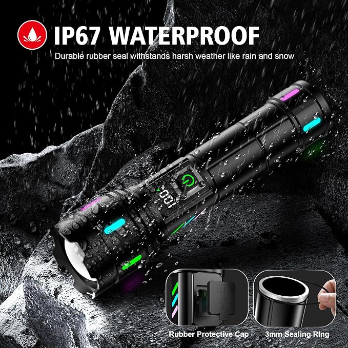 Flashlight 20000 High Lumens Rechargeable - 30W Super Bright LED Flash Light - Image 8