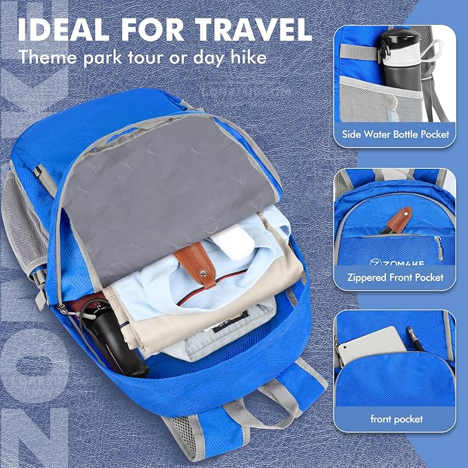 ZOMAKE Lightweight Packable Backpack 30L, Foldable Hiking Backpacks Water - Image 4