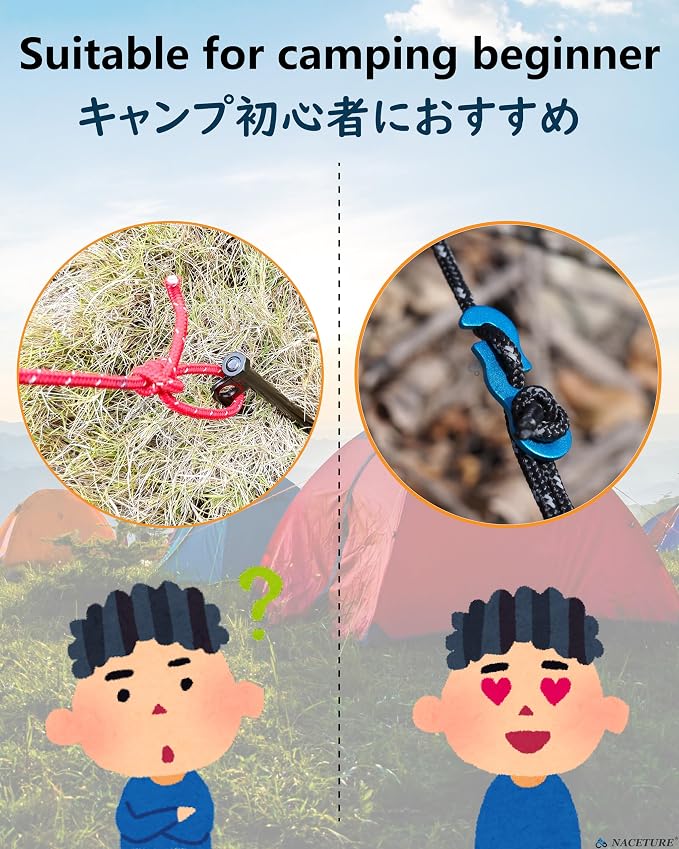 Rope Tensioner Aluminum Alloy Camping Tent Guyline Cord Adjuster Camping of Gear - Image 5