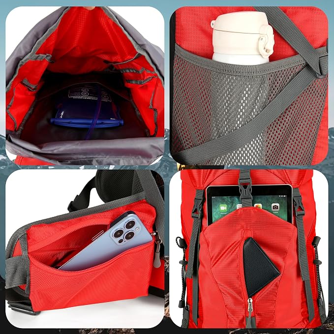 75L Hiking Backpack with Rain Cover Waterproof Camping Backpack Shoes Warehouse - Image 4