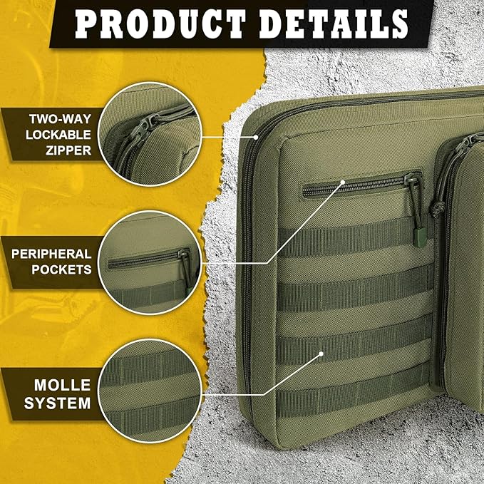 DULCE DOM 36 42 48 Inch Double Rifle Case, Tactical Soft Padded Backpack - Image 4