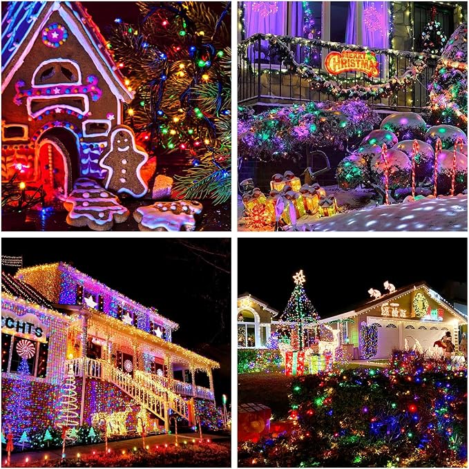 JMEXSUSS 200 LED Multicolor Christmas Lights Outdoor Waterproof, 66ft - Image 5