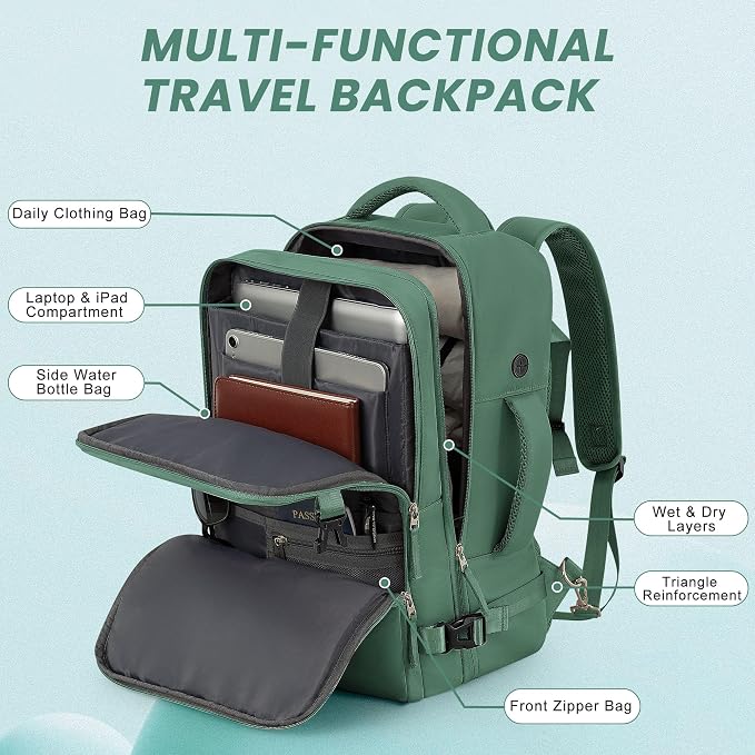 Sinaliy Travel laptop Backpack for Women, Personal Item Size Flight Approved - Image 7