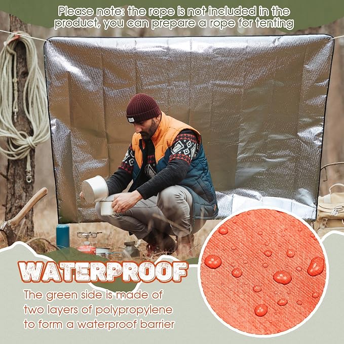 Kingdder 2 Pcs Heavy Duty Emergency Blankets - Image 4
