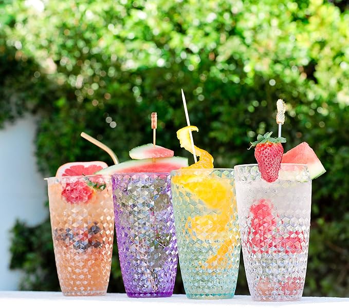 BELLAFORTE Shatterproof Tritan Plastic Tall Tumbler, 19oz Drinking Glasses Set - Image 8