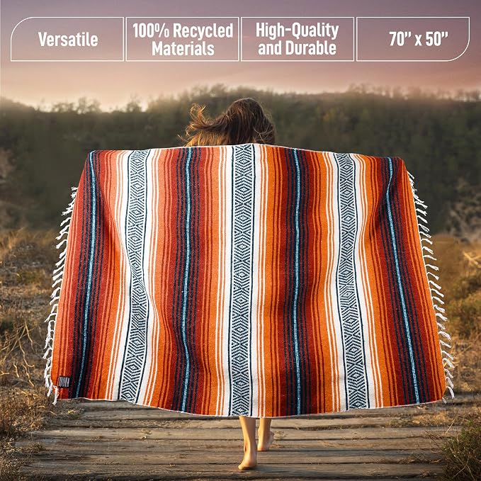 Authentic Large Handwoven Mexican Blanket - Image 3