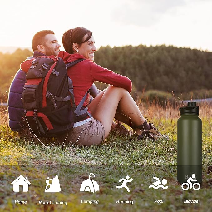 HASLE OUTFITTERS 40oz Stainless Steel Water Bottle, Vacuum Insulated Double - Image 6