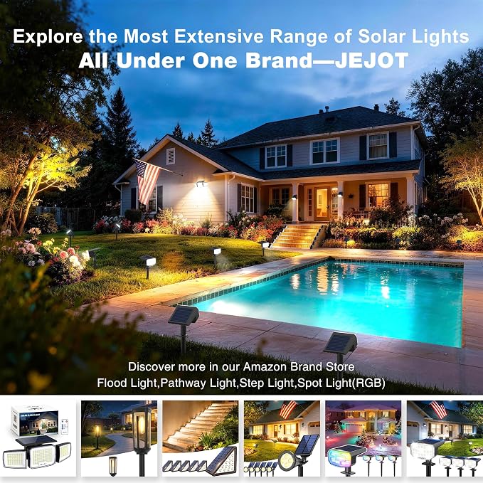 White Solar Security Light Outdoor Super Bright LED, Motion Sensor Flood Light - Image 9