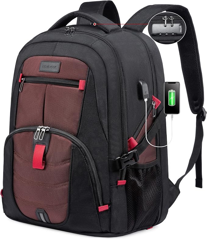 LOVEVOOK Travel Backpack for Men 17inch Large Work Backpack for Men Large by LOVEVOOK