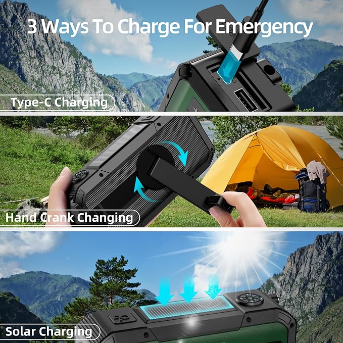 Emergency Radio Waterproof Bluetooth Speaker, Portable Digital AM FM Radio - Image 8