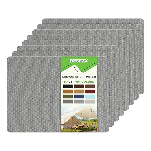 Besezx Canvas Repair Patch, Outdoor Gear Patch, 7.87x5.9 Inches 8PCS, by Besezx