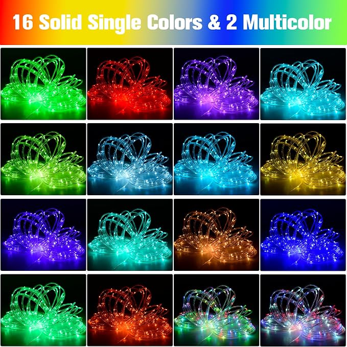 Nazuwke 99Ft LED Rope Lights Outdoor, 18 Colors Changing Fairy String Light - Image 2
