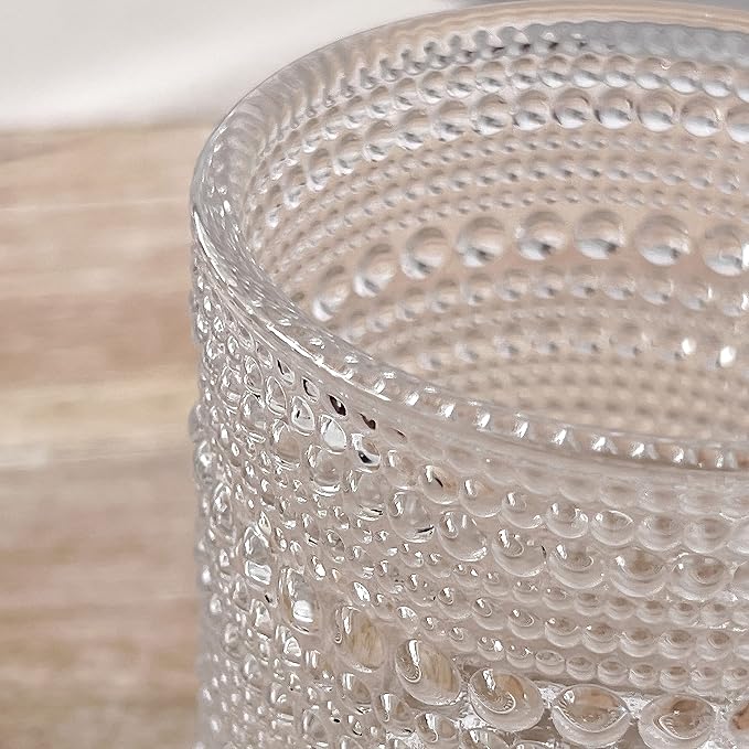Kate Aspen Beaded Drinking Glasses Set of 6, 10 oz Retro Vintage Glassware - Image 8