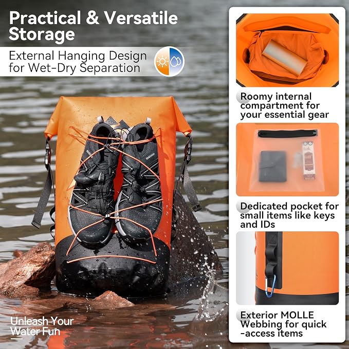 MARCHWAY Floating Roll Top Dry Bag, Flexible Lightweight TPU Waterproof - Image 4