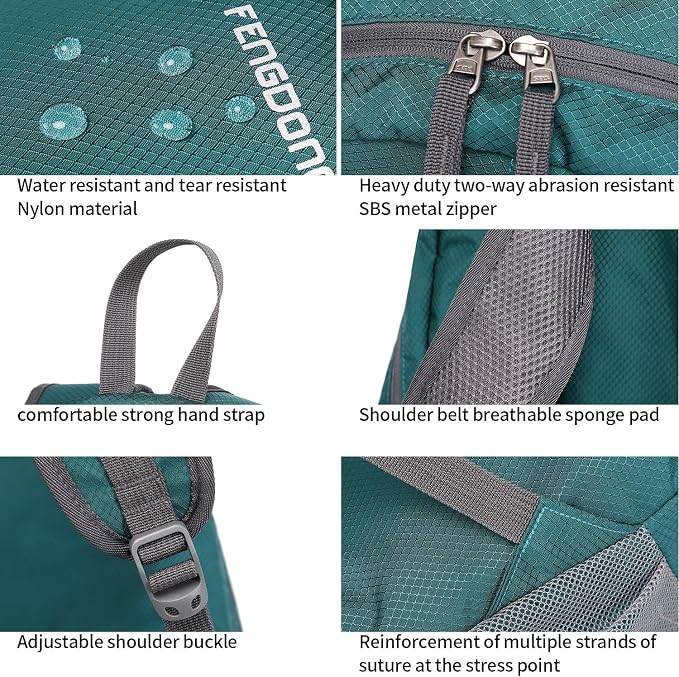 FENGDONG 35L Lightweight Foldable Waterproof Packable Travel Small Hiking - Image 4