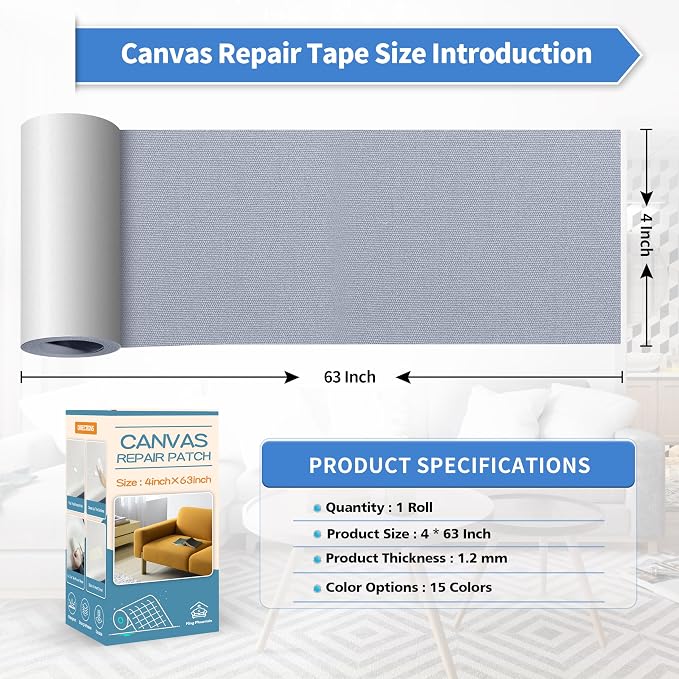 KING MOUNTAIN Canvas Repair Tape, Outdoor Gear Patch, 4×63 Inches, Waterproof - Image 4