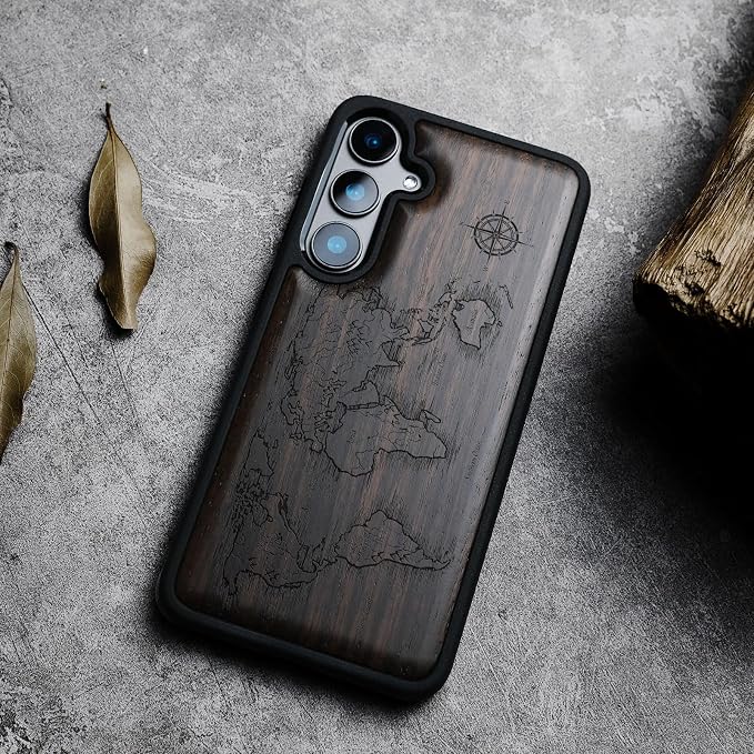 Carveit Wood Case for Galaxy S24 Plus Case Shockproof Protective Cover Unique - Image 4