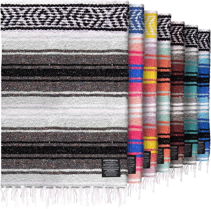 Hydration Nation Authentic Extra Large Mexican Blanket by ZulayKitchen