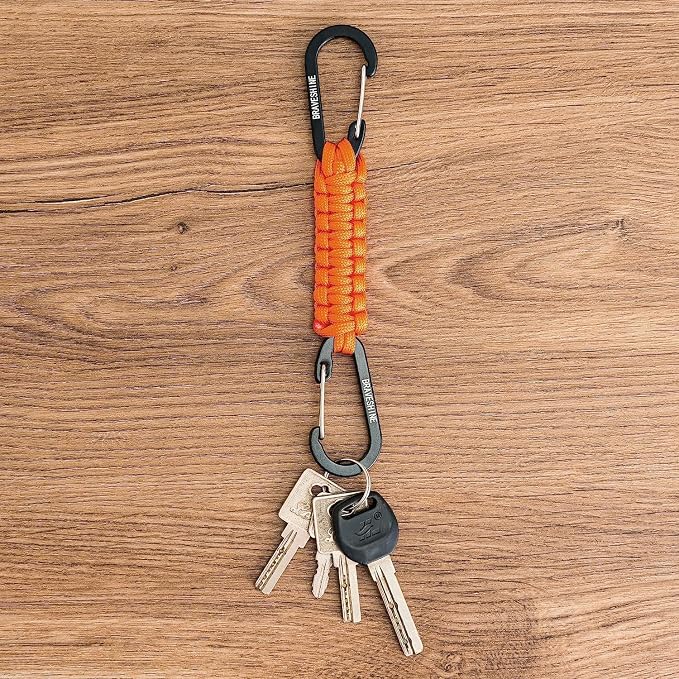 BRAVESHINE Paracord Keychain Carabiner Clip, D Ring Lanyard Hanger Stroller Hook - Image 7