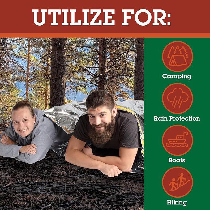 Emergency Thermal Mylar 2 Person Sleeping Bags -Ultra Compact - Image 4