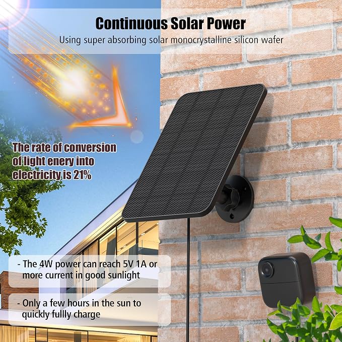 Rhorawill 4 Pack Solar Panel for Blink Outdoor 2K+/4/Outdoor XT3 and XT2/XT - Image 3