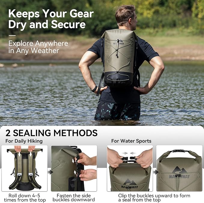 MARCHWAY Floating Roll Top Dry Bag, Flexible Lightweight TPU Waterproof - Image 3