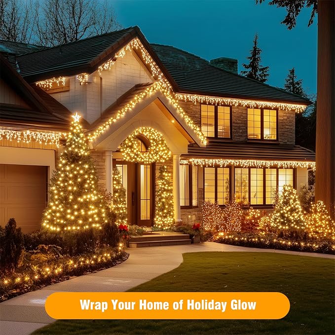 ASENEK Connectable Christmas String Lights 66FT 200 LED 8 Modes - Image 6