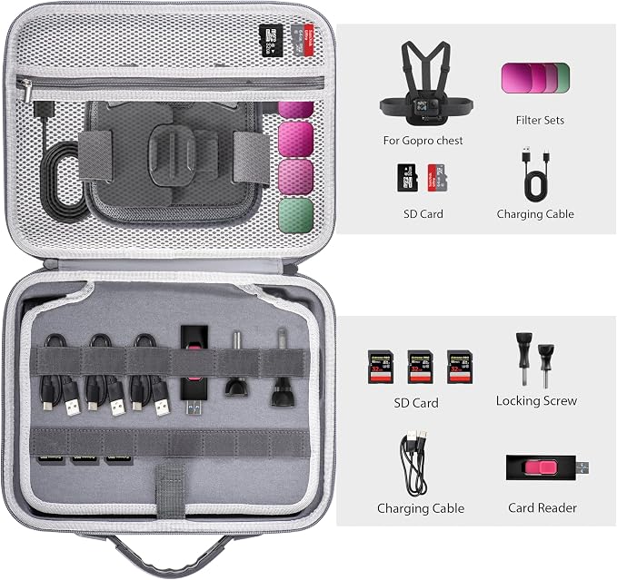 Carrying Case for GoPro Hero 13 12 11 10 9 8 7 Action Camera Hard Organizer - Image 3