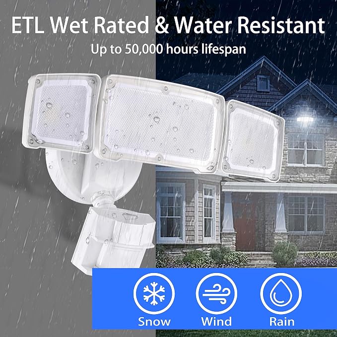 40W LED Security Lights Motion Sensor Light Outdoor, 180 Degree, ETL Water - Image 2