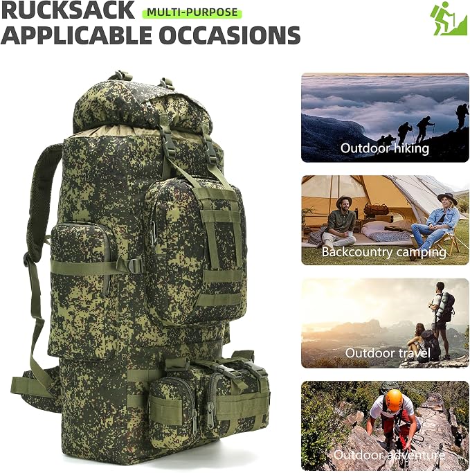 King'sGuard 100L Camping Hiking Backpack Molle Rucksack Military Camping - Image 2