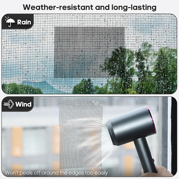 Secopad 5" x 7" Black/Grey Screen Repair Kit, Strong Adhesive Fiberglass Mesh - Image 3