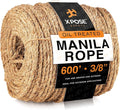 Manila Rope - 3/8 Inch 600' - 3 Strand Cordage Twisted Braided Rope - Thick by XposeSafety