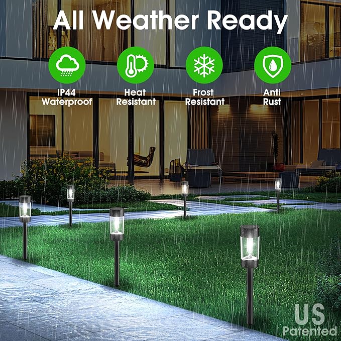 Eyrosa Solar Lights Outdoor, 12 Pack Waterproof Solar Landscape Lighting - Image 5